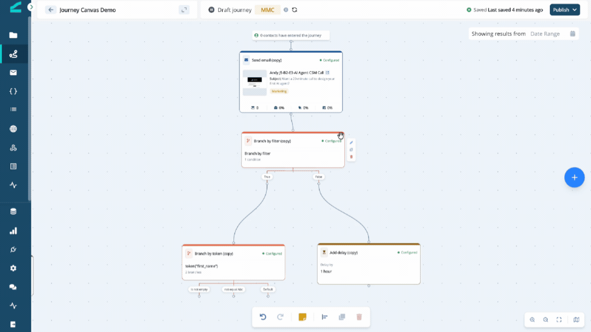 Undoing and redoing changes with the canvas toolbar