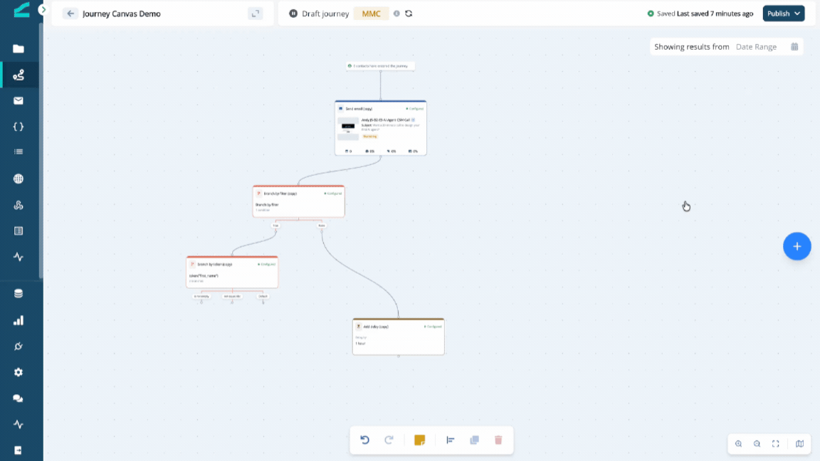 Using Tidy Up and Align actions to auto-arrange steps