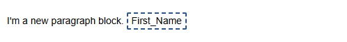 Token displayed inline in the email copy