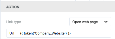 Url editor with a token using single-quote syntax
