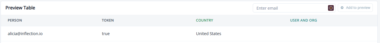Token preview showing the output value and calculation variables