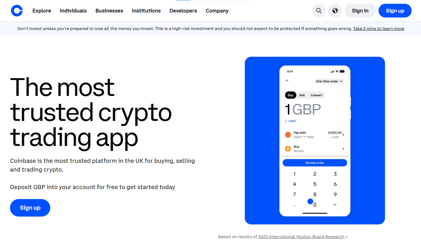 Coinbase Half Banner