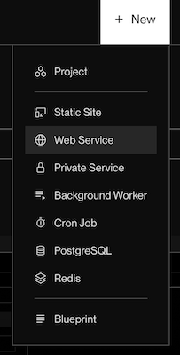 Render New Web Service