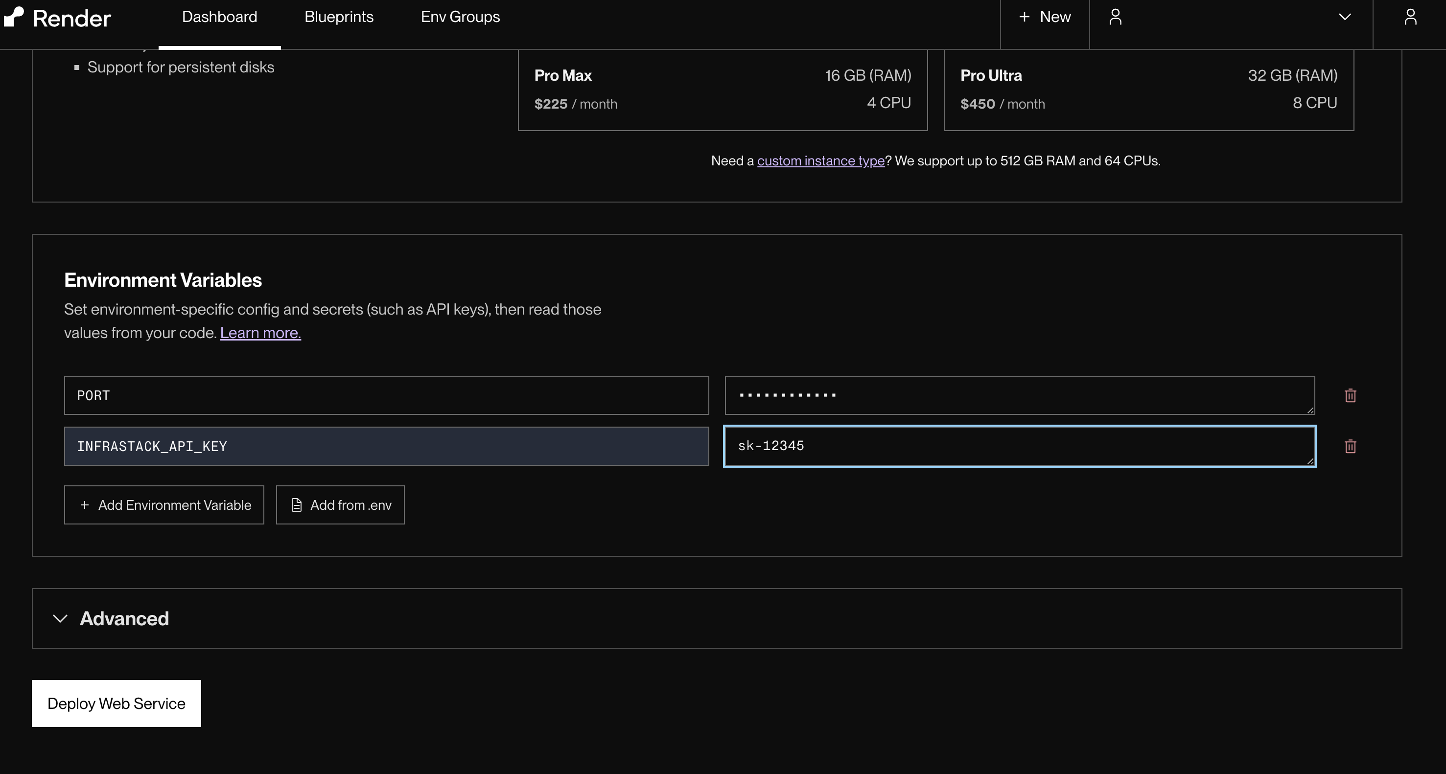 Render Environment Variables