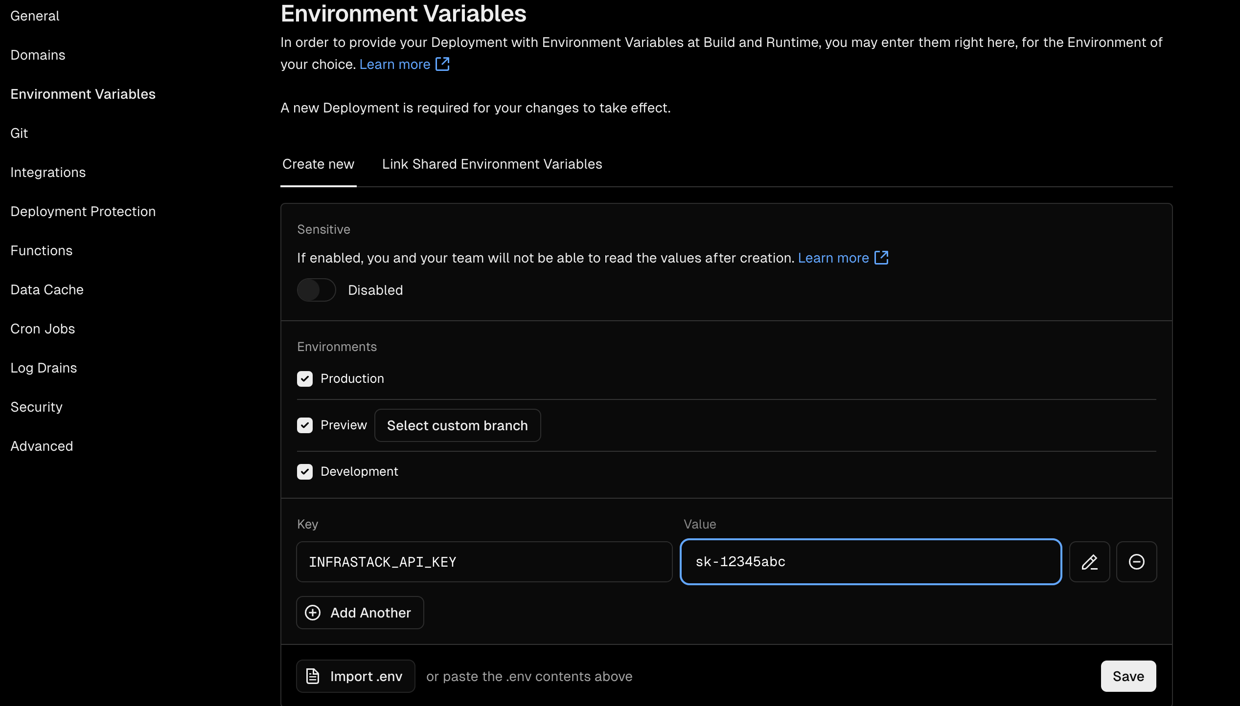 Vercel Environment Variables