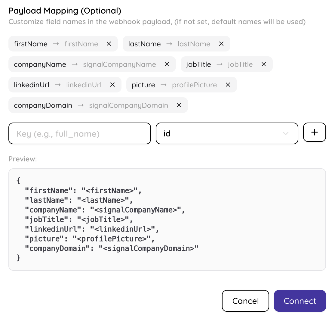 Webhook Payload Mapping Configuration