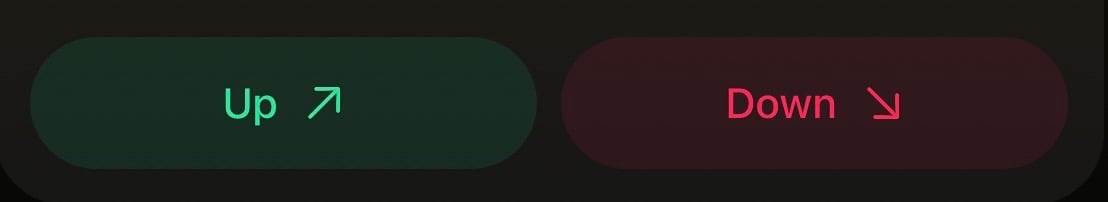 Zoomed-in view of the Up and Down buttons on the Markets list.