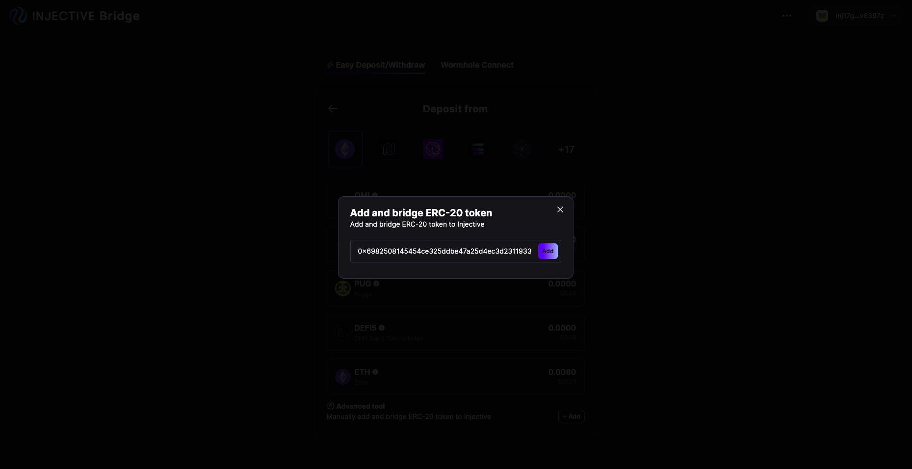 Add Smart Contract Address