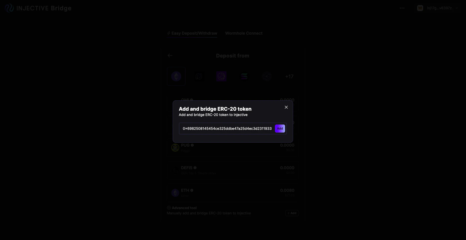 Add Smart Contract Address