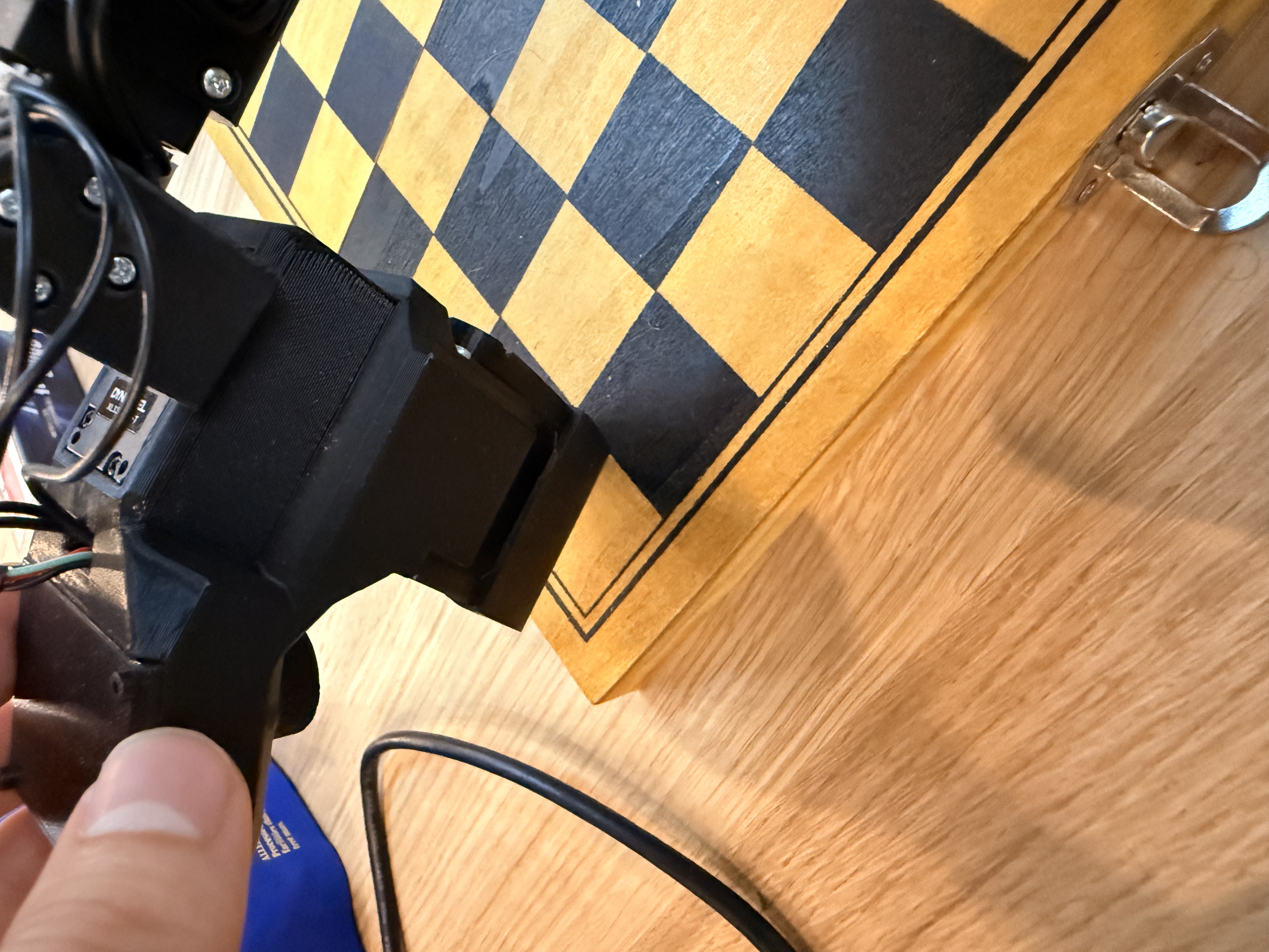 End effector centered over A8 square for calibration