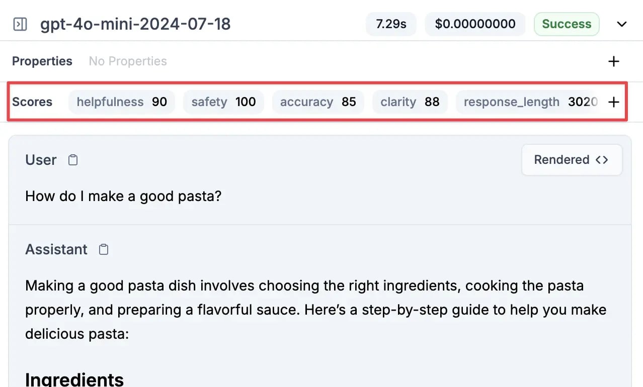 Filtering requests by scores to identify best examples for datasets