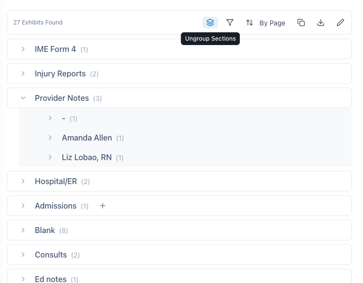 Group by Document Type