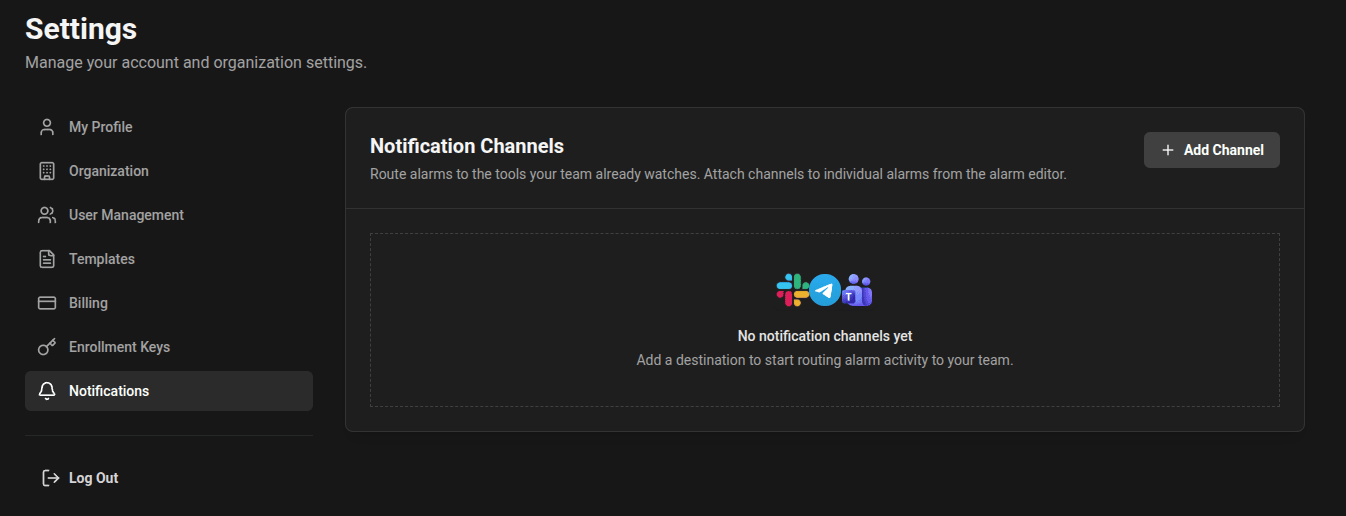 Notification channels overview