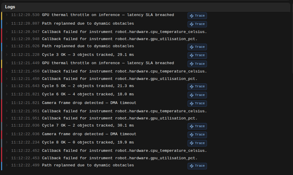 Logs panel screenshot