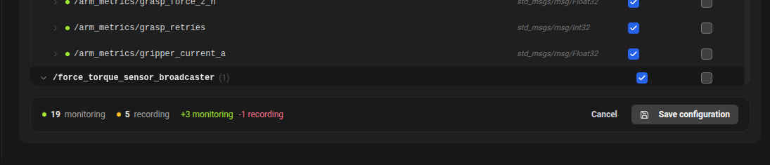 Save bar in edit mode showing the pending diff