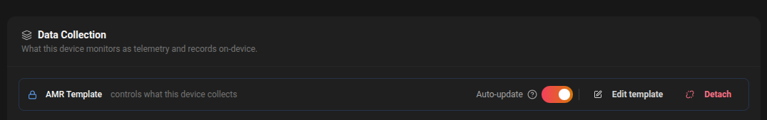 Template bar on a managed device