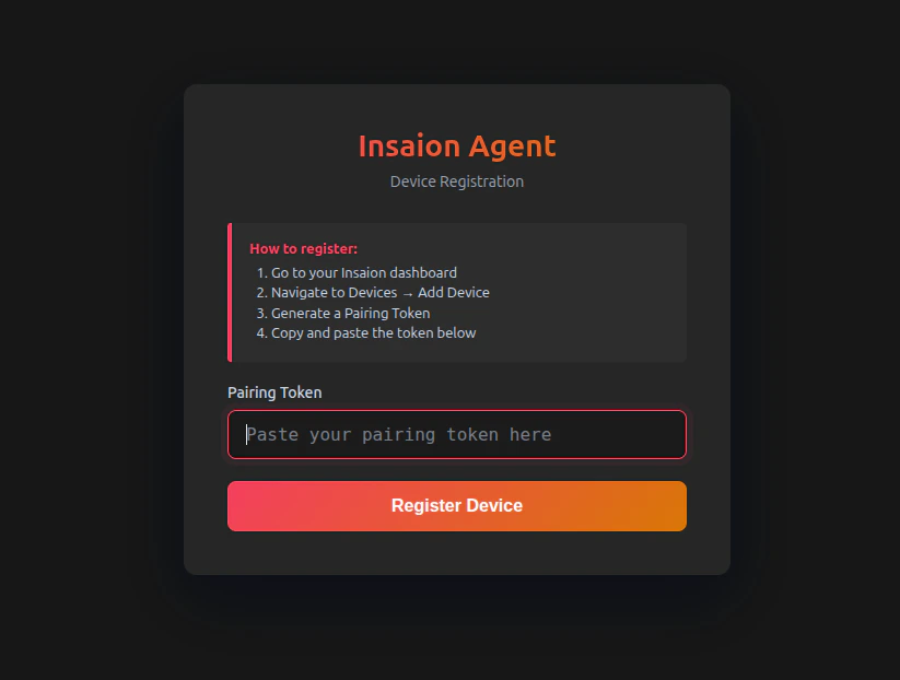 Agent local UI