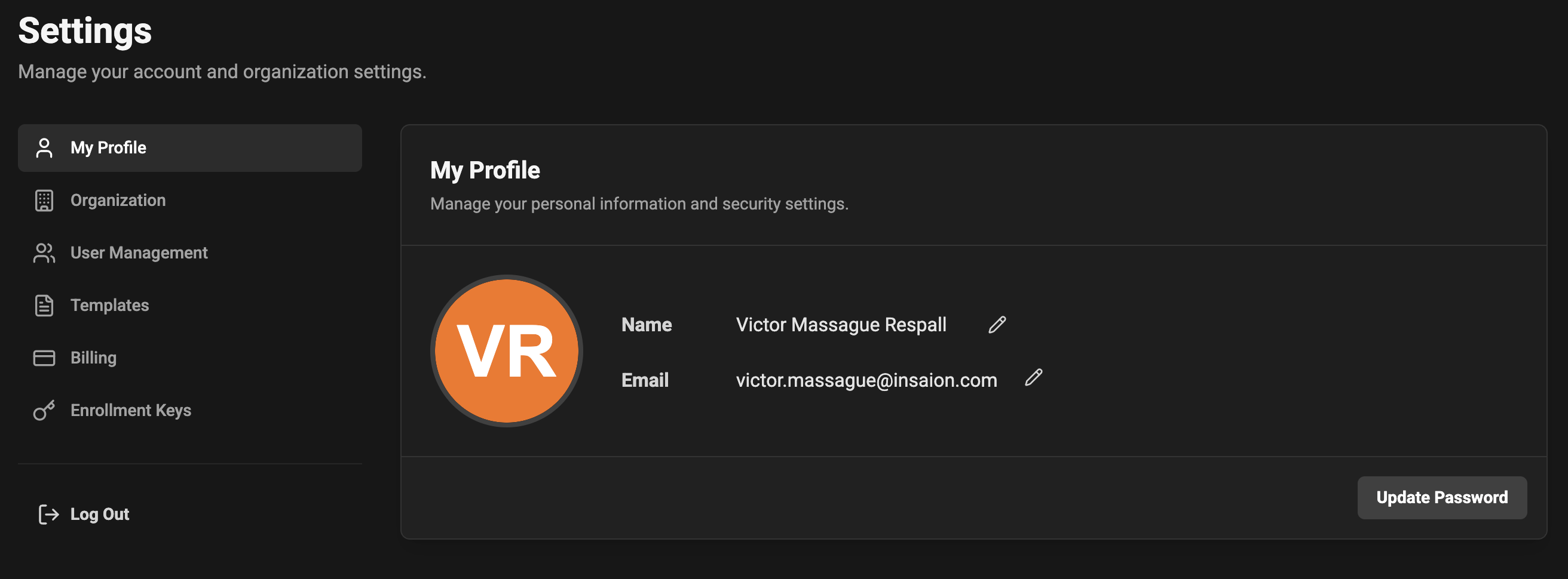 Profile page example