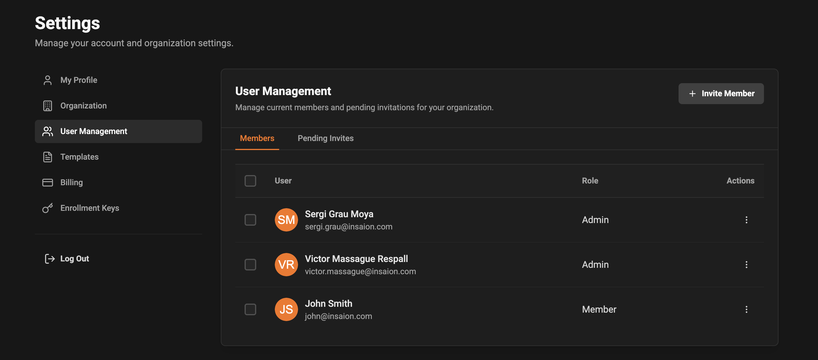 User management - Insaion Docs