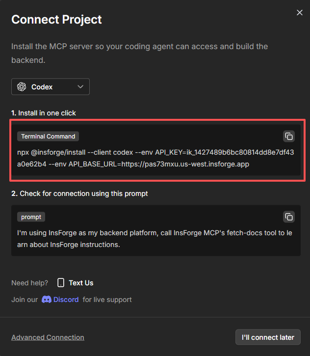 Set up MCP for Cursor, Claude, Windsurf, and more - InsForge Docs