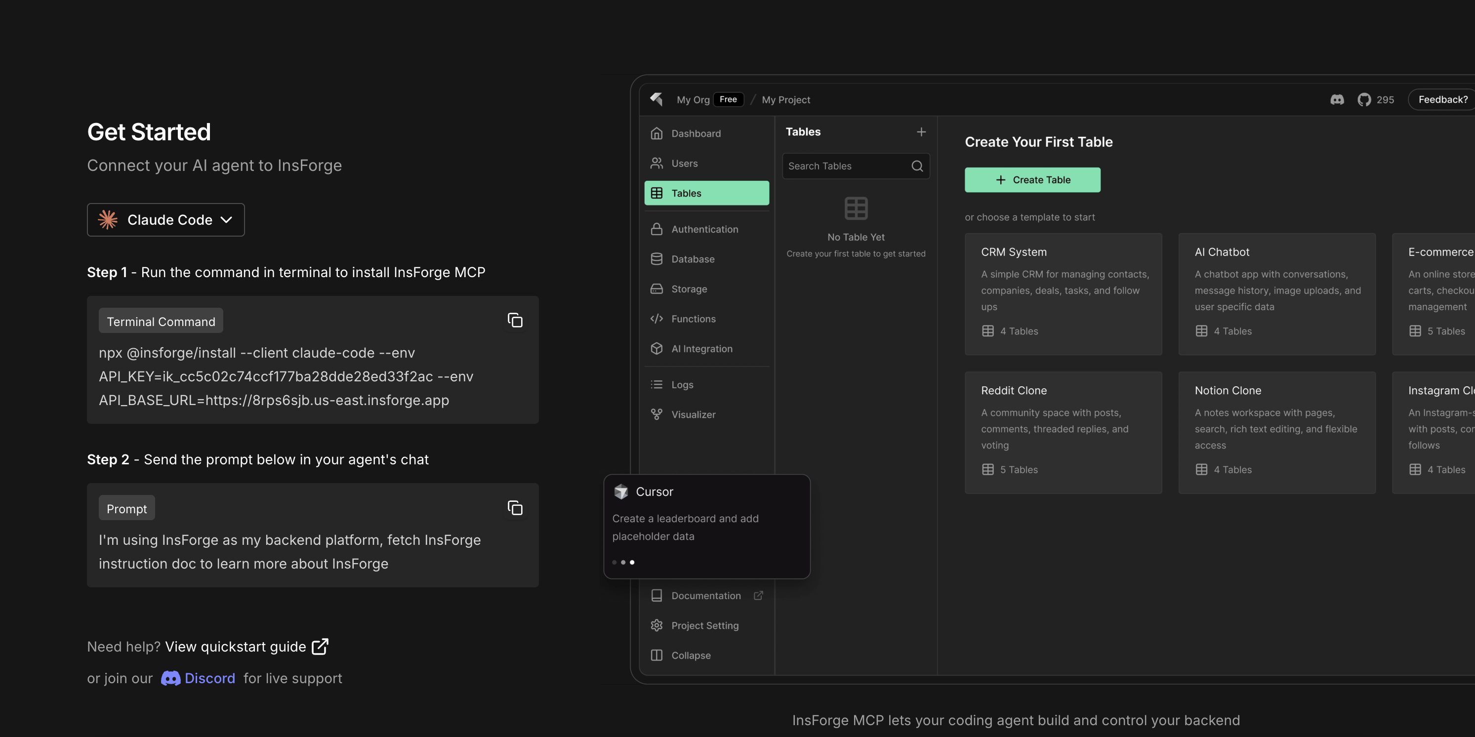 InsForge MCP Installation