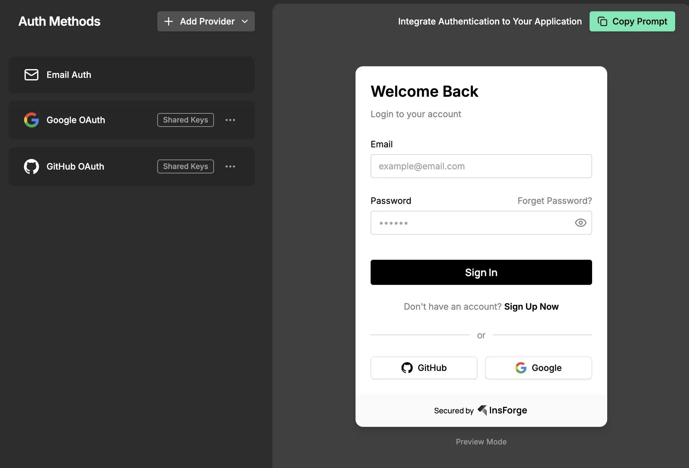 Auth Components with Social Sign-on