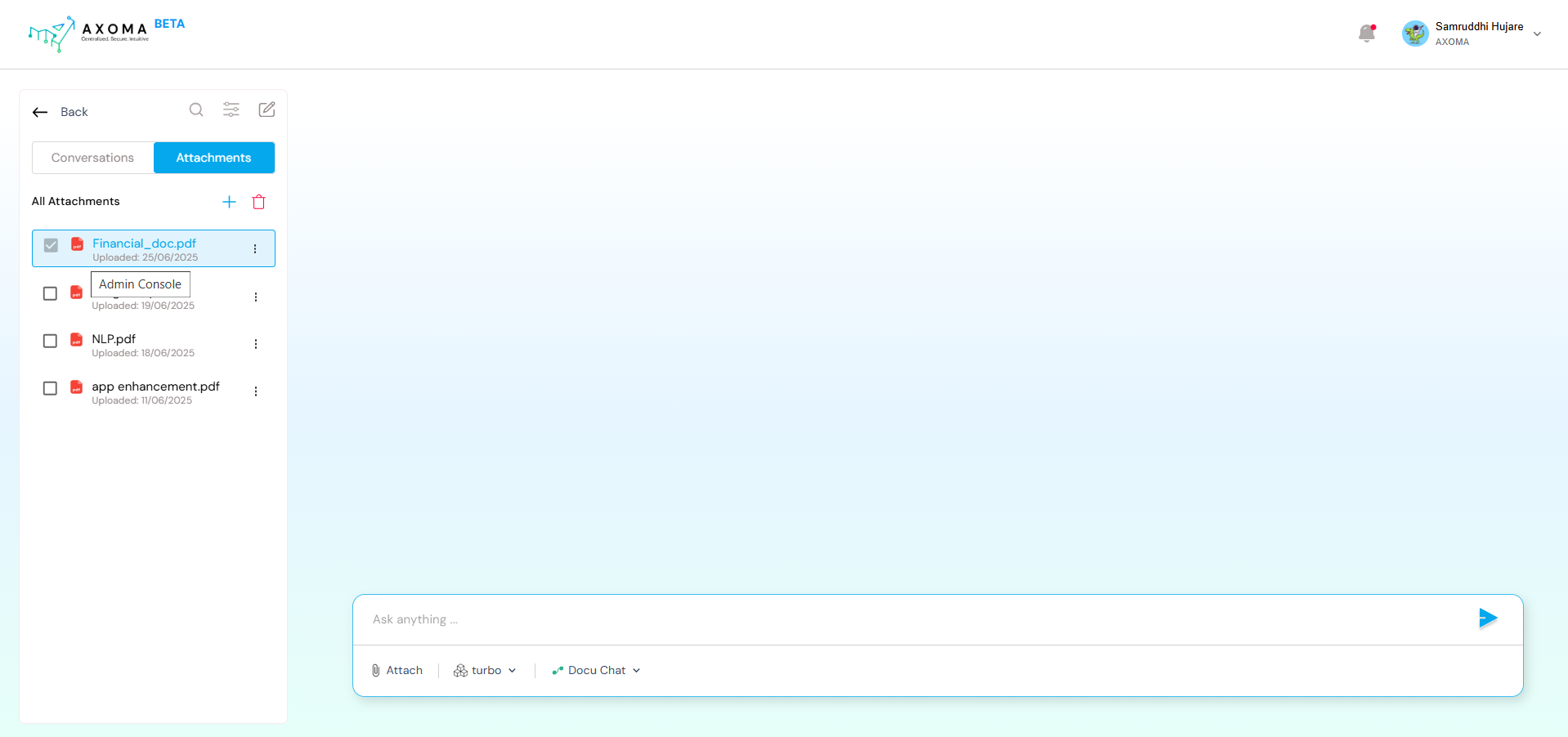 Axoma App Settings & Management