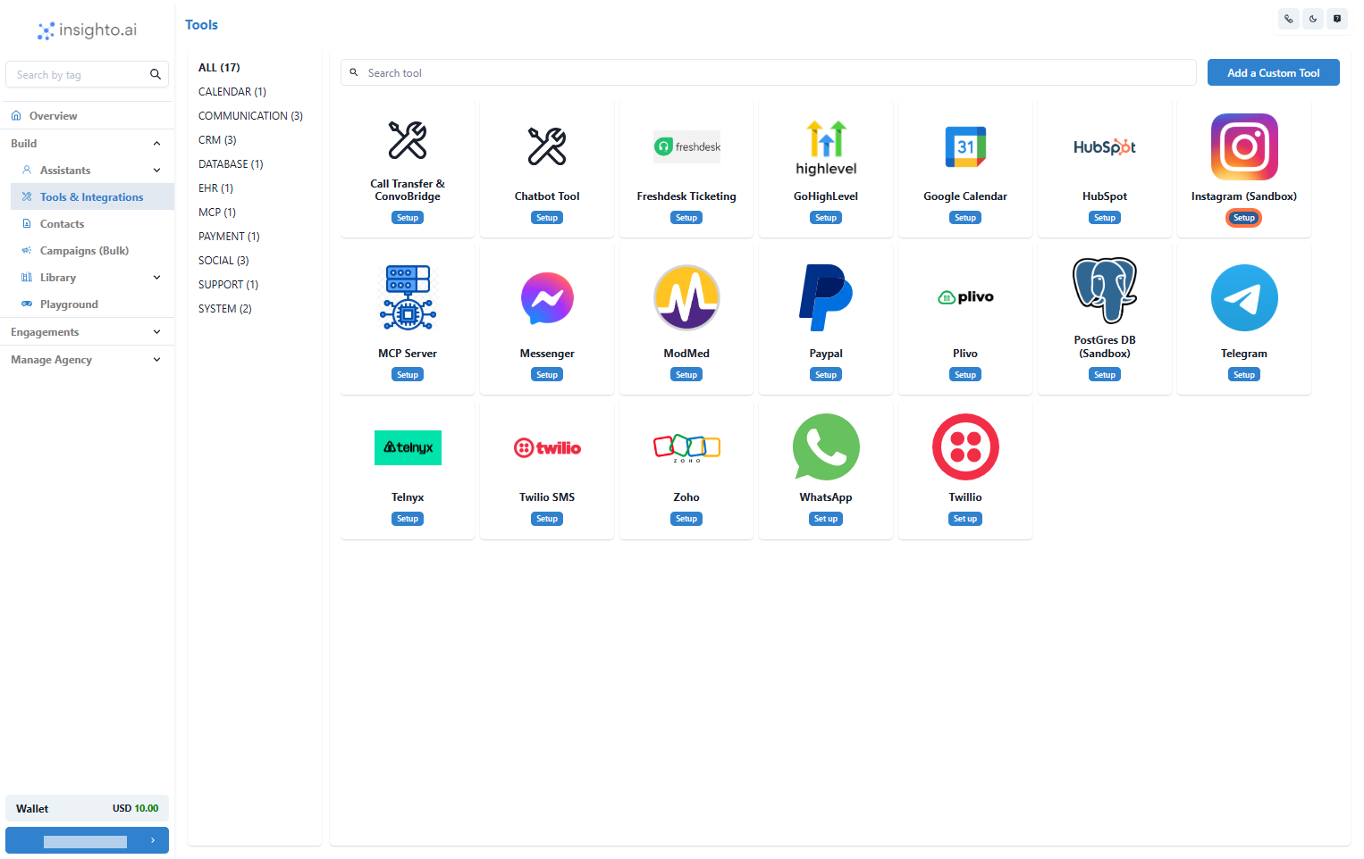 Click Set Up Next to Instagram Tool