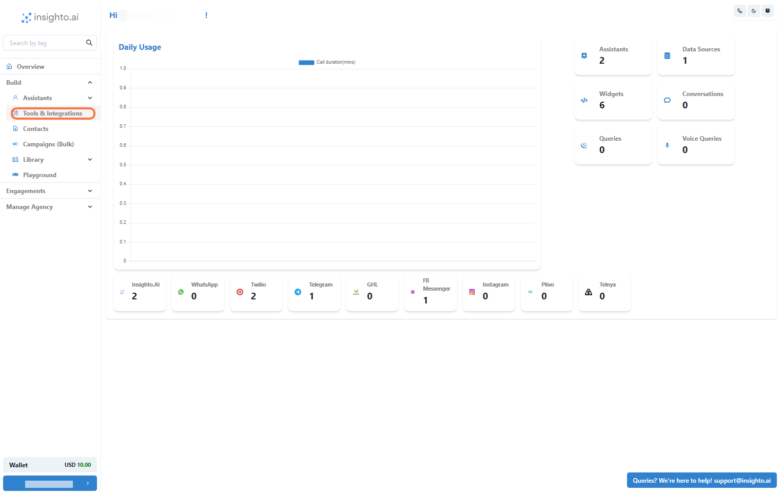 Go to Tools & Integration