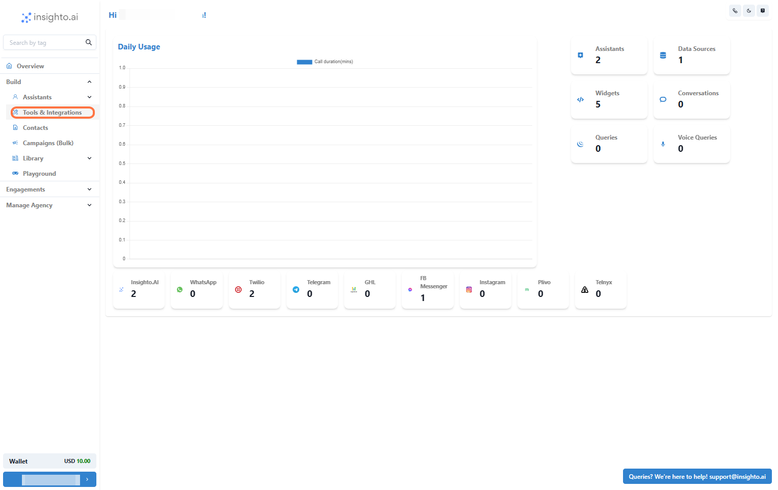 Go to Tools & Integration