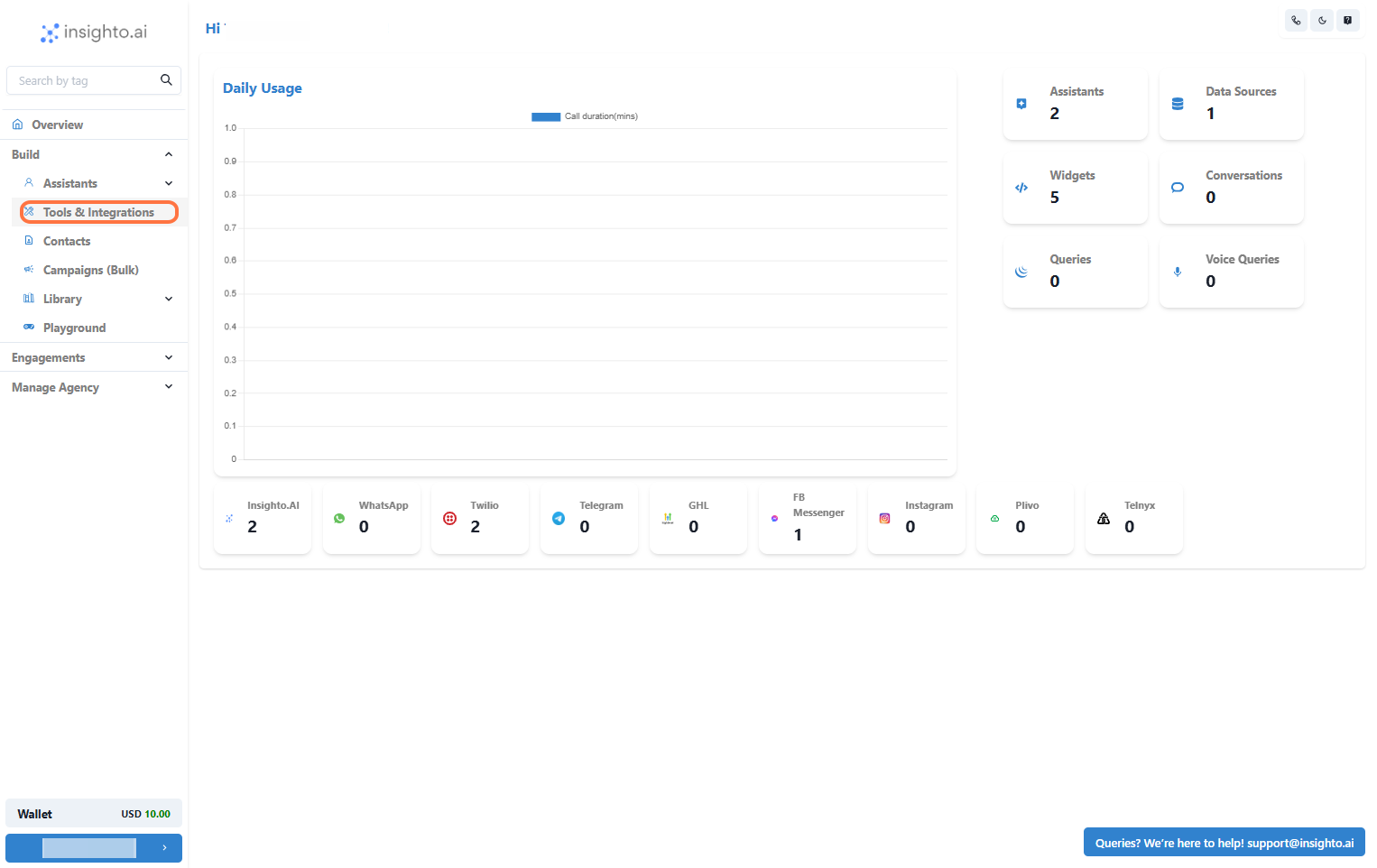Go to Tools & Integration