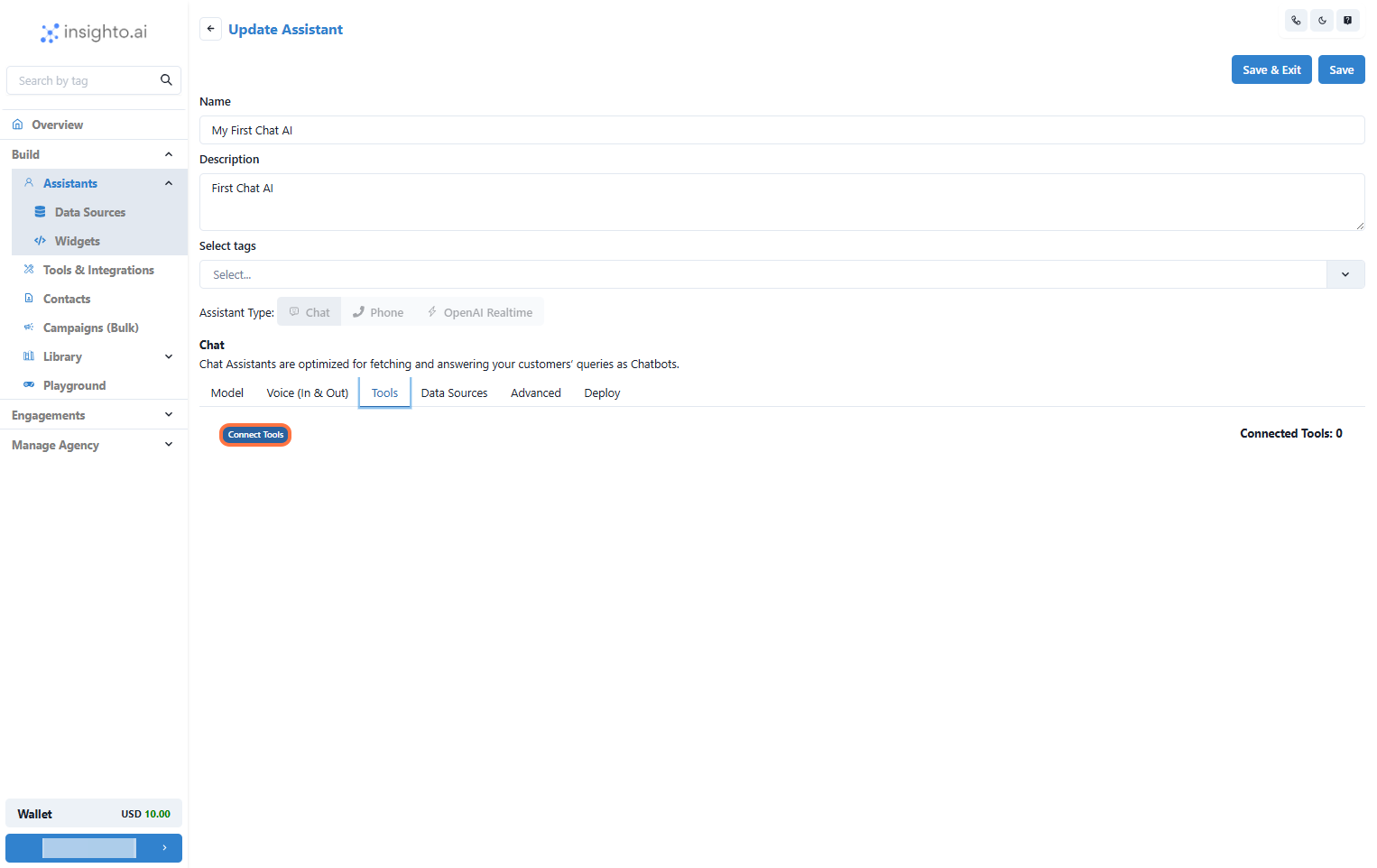 Click on Connect Tools