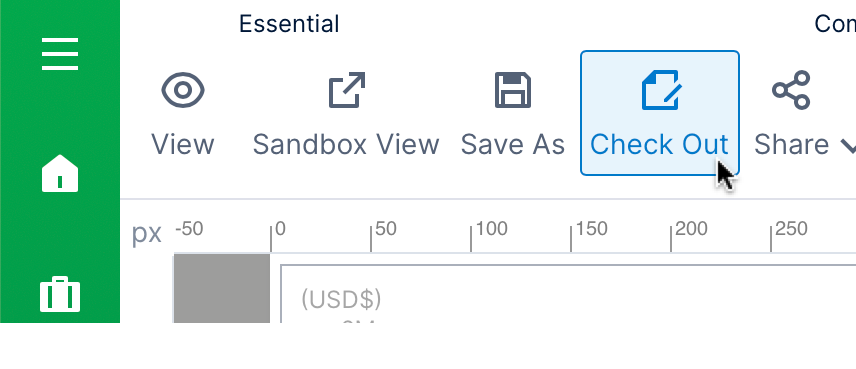 Check out from the toolbar Check out from the toolbar