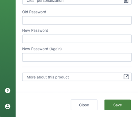 Changing your password Changing your password