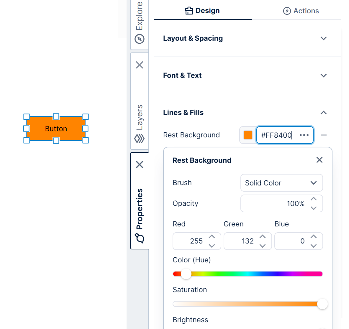 Entering hex values for a color property Entering hex values for a color property