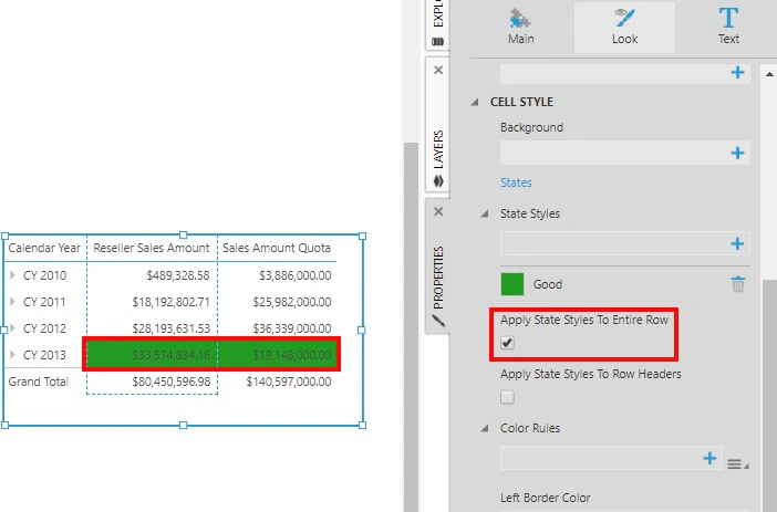 Apply State Styles To Entire Row property