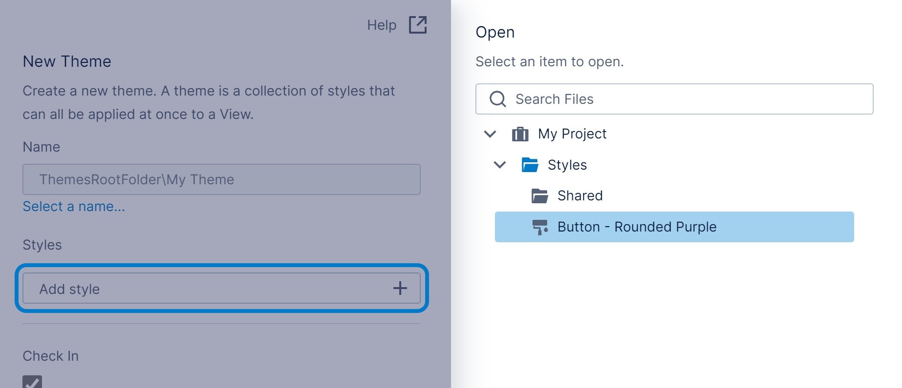 Add a style to the theme Add a style to the theme