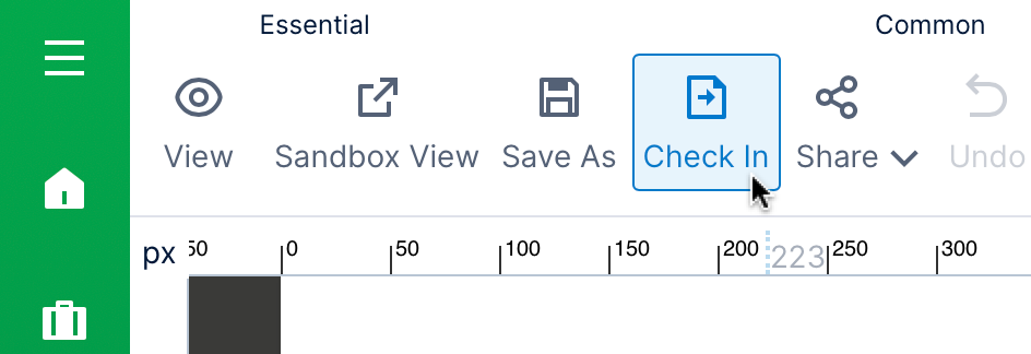 Check in from the toolbar Check in from the toolbar