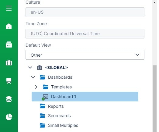 Setting the default view to a specific dashboard Setting the default view to a specific dashboard