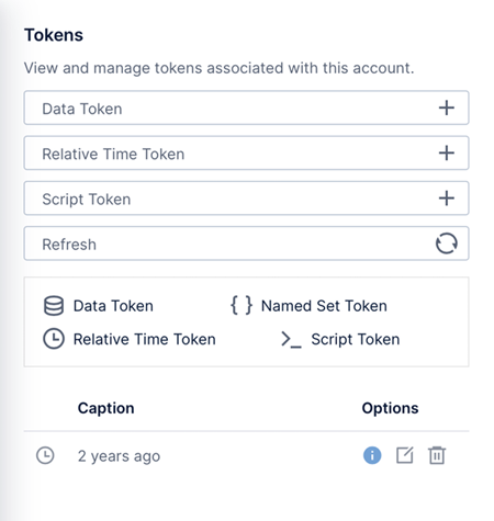 Manage tokens Manage tokens
