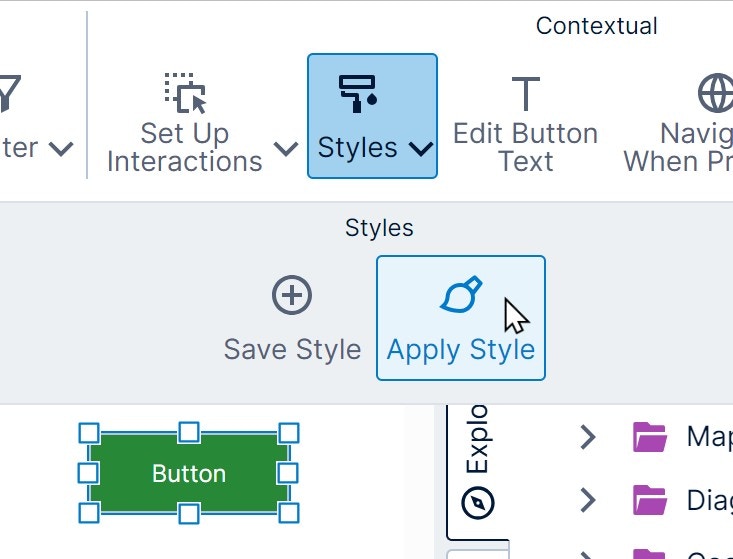 Click Apply Style in the toolbar Click Apply Style in the toolbar