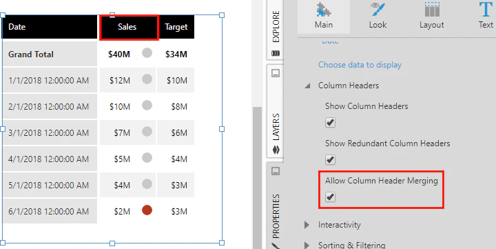 Allow Column Header Merging property