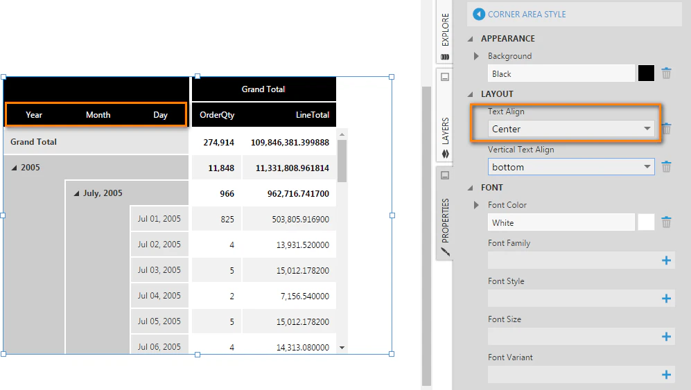 Set Text Align property to Center