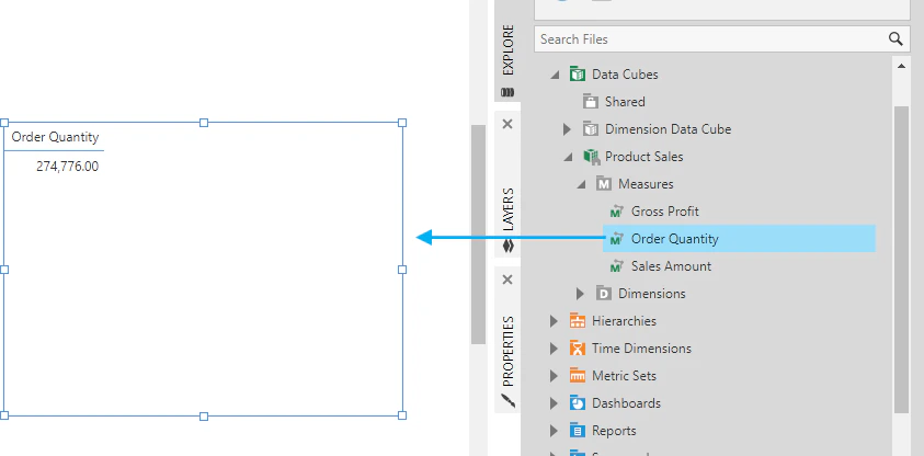 Drag Order Quantity to the canvas
