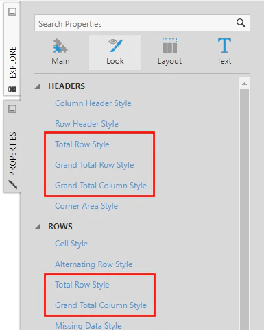 Change the styling for totals
