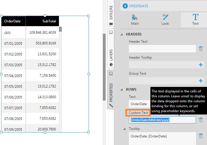 Custom Text property for a table column