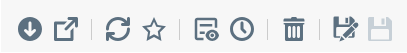 options available for reports for exporting, refreshing, deleting, saving, and more