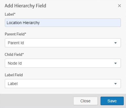 Use this work area to add a hierarchy field.