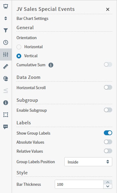 Adjust settings for your bar chart here