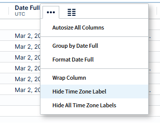 select show and hide metric or timezone options